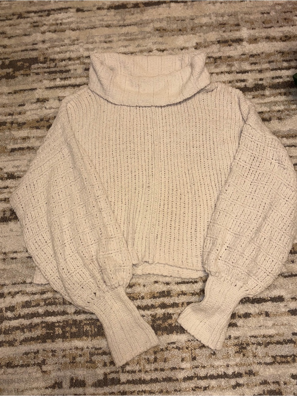 Free People | Cream Cable Stitch Cowl Neck Sweater